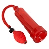 Červená vákuová pumpa na penis červenej farby.