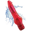 Vodeodolný červený vibrátor v detaile na žilnatosť