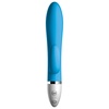 Silikónový vodotesný vibrátor modrej farby s desiatimi módmi vibrácii a jemným hladkým povrchom.