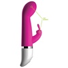 Ružový silikónový vibrátor s priamou stimuláciou klitorisu a bodu G zároveň.
