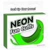 Balenie neóno zelených pút z pevného kovu - Neon Fun Cuffs.