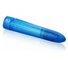 Plastový rovný vibrátor v modrej farbe s trblietkami.