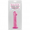 Malé a tenké ružové dildo s väčším žaluďom a prísavkou - Basix Dong 6.5