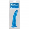 V balení modré jemne zakrivené gumené dildo s prísavkou Basix Slim 7.