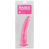 V balení ružové jemne zakrivené gumené dildo s prísavkou Basix Slim 7.