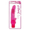 V balení realistický vibrátor ružovej farby so stimulátorom na dráždenie klitorisu.