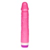 Ohybný vibrátor s výrazným žaluďom ružovej farby s multirýchlostnými vibráciami.