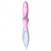 Kvalitný vodotesný vibrátor Zini Hua v ružovo bielej farbe so stimulátorom klitorisu.