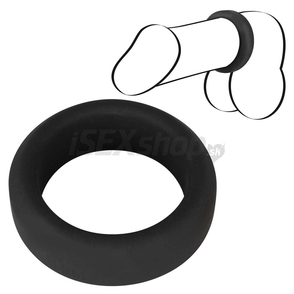 E-shop Silikónový erekčný krúžok na penis Black Velvets 3,2 cm