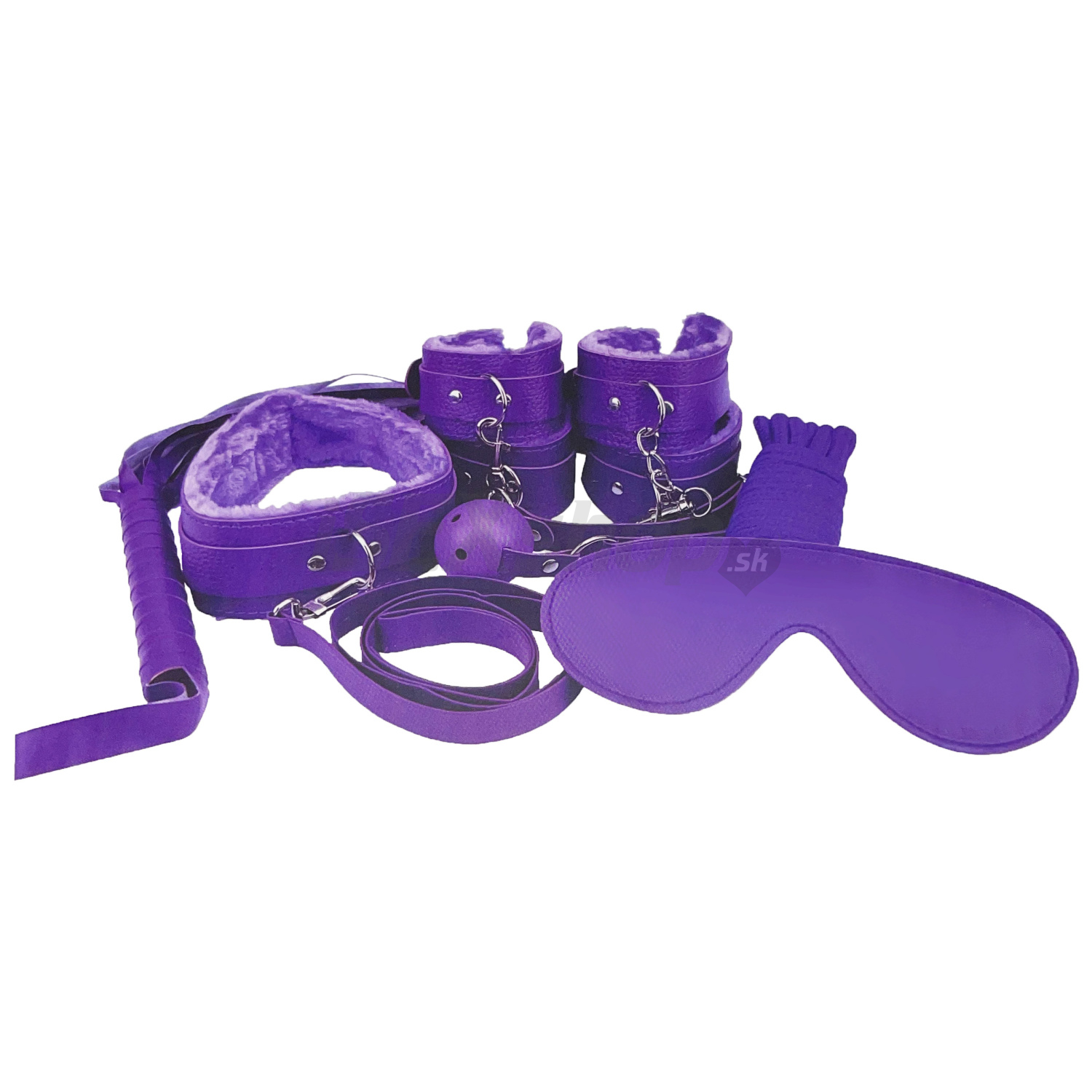 E-shop 8-dielny fialový BDSM kit s kožušinou