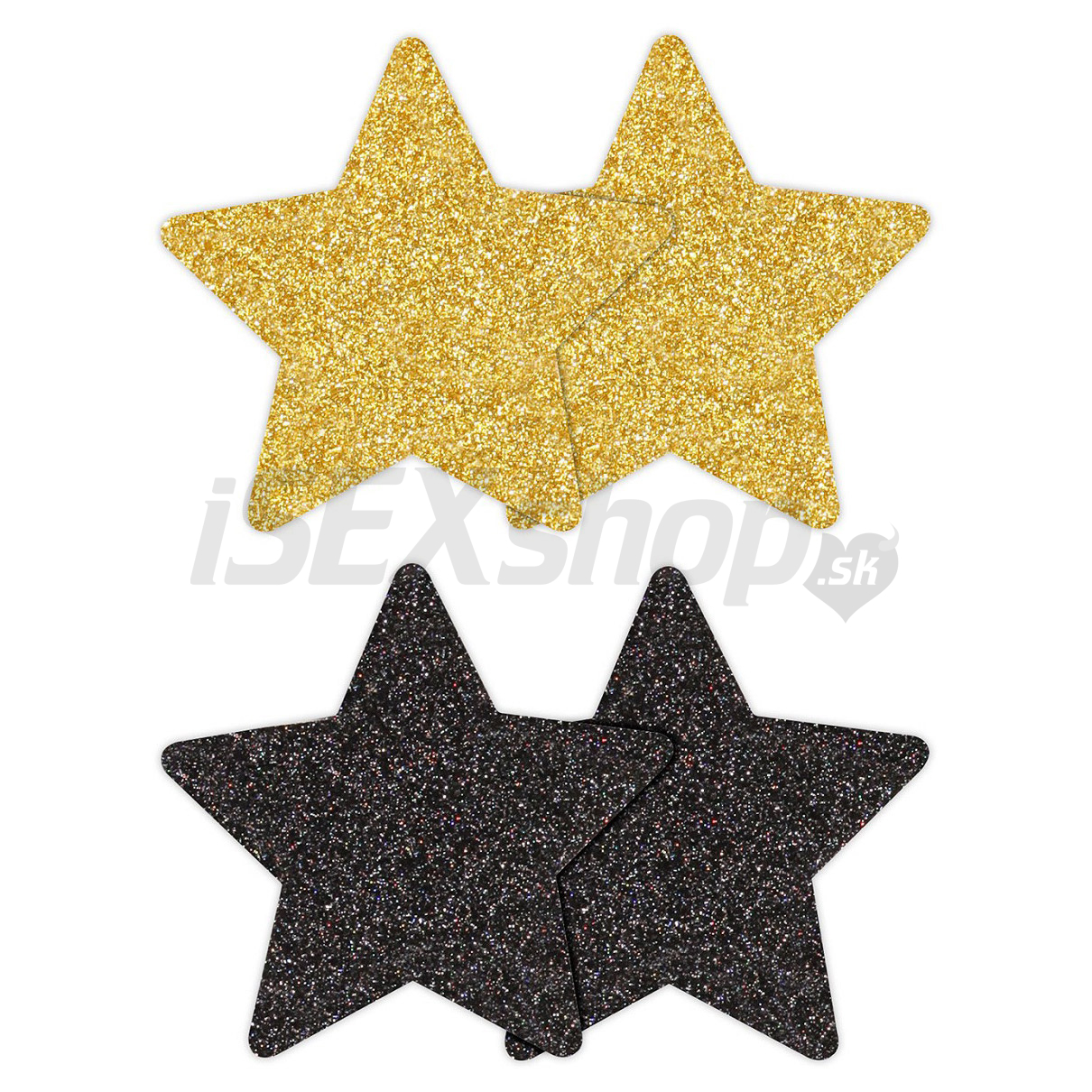 E-shop Nálepky na bradavky hviezdy čierna a zlatá 4 ks