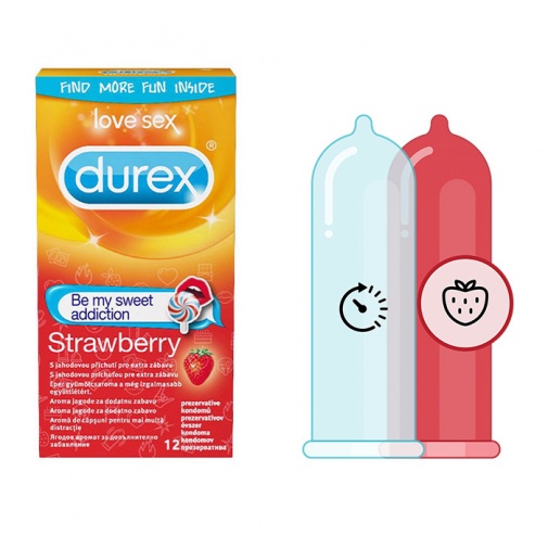 Durex Emoji jahodové kondómy 12 ks