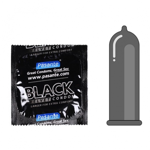 Čierne kondómy Pasante Black Velvet 1 ks