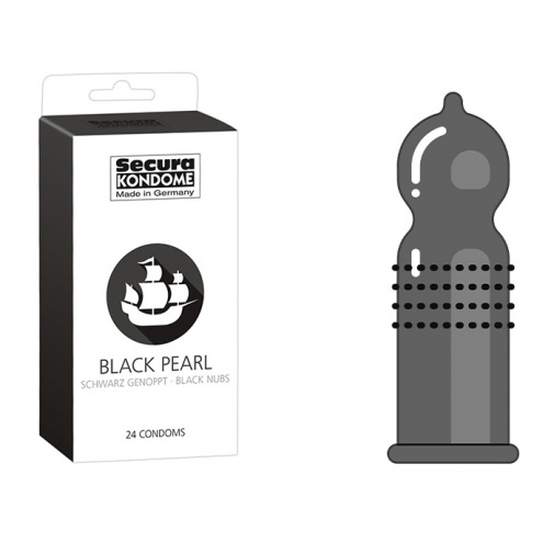 Secura Black Pearl čierne kondómy 24 ks