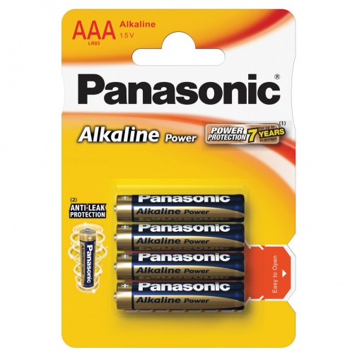 4 ks alkalických AAA batérii Panasonic.