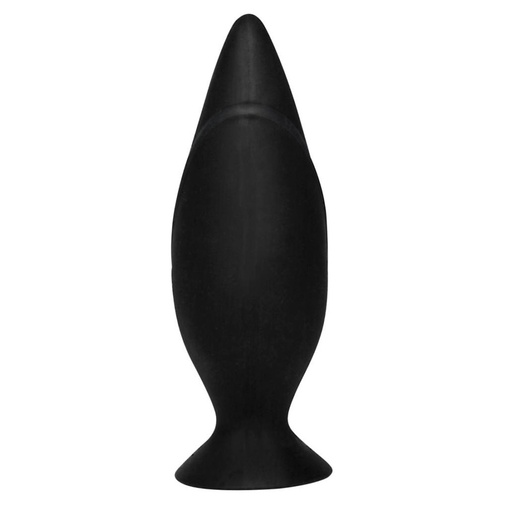 Čierny silikónový análny kolík s hodvábnym mäkkým povrchom.