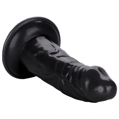 Čierne dildo v realistickom tvare penisu so širokou prísavkou na uchytenie.