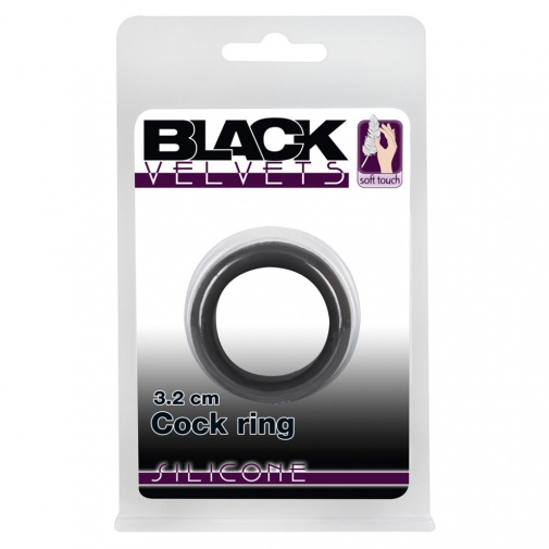 V balení silikónový krúžok na penis Black Velvets pre zlepšenie erekcie s priemerným obvodom.