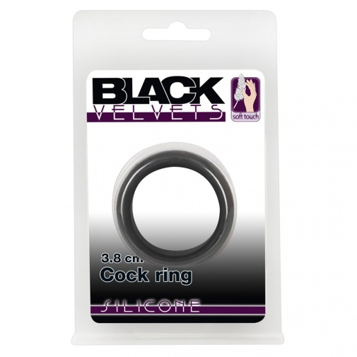 V balení silikónový krúžok na penis Black Velvets pre zlepšenie erekcie s väčším priemerom pre hrubší penis.