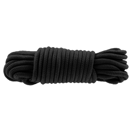 Čierne lano určené na bondage v dĺžke 10 metrov