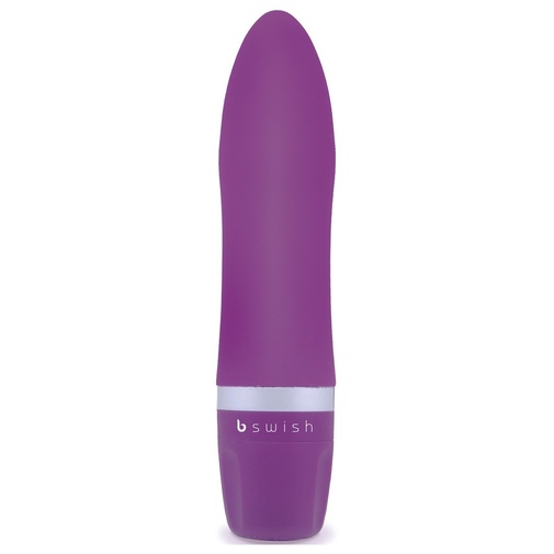 Kvalitný silikónový mini vibrátor B Swish bcute Classic vo fialovej farbe je úplne vodotesný