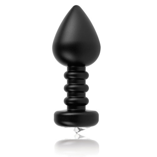 Elegantný čierny análny kolík s malým kryštálikom v spodnej časti.