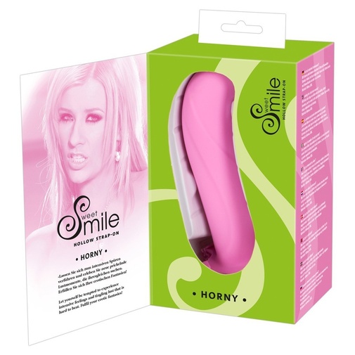 Sweet Horny strap-on ružovej farby na penis.