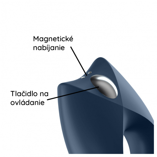 Erekčný vibračný krúžok na magnetické nabíjanie s tlačidlom na ovládanie.