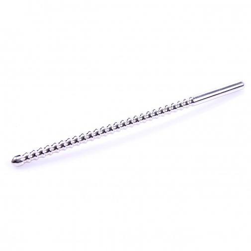 Hrubší 10 mm ocelový dilátor Dip Stick s vrúbkovaným povrchom na stimuláciu močovej trubice.