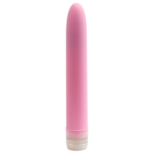 Hladký bledo ružový pevný vibrátor so zúženou špičkou pre ľahké vsúvanie do vagíny či análu