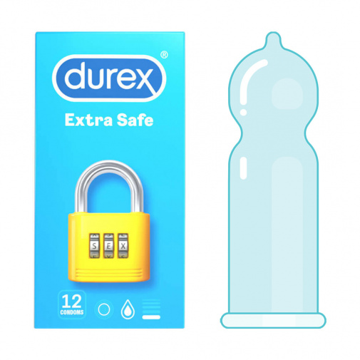 Hrubšie kondómy durex Extra Safe v 12 ks balení.