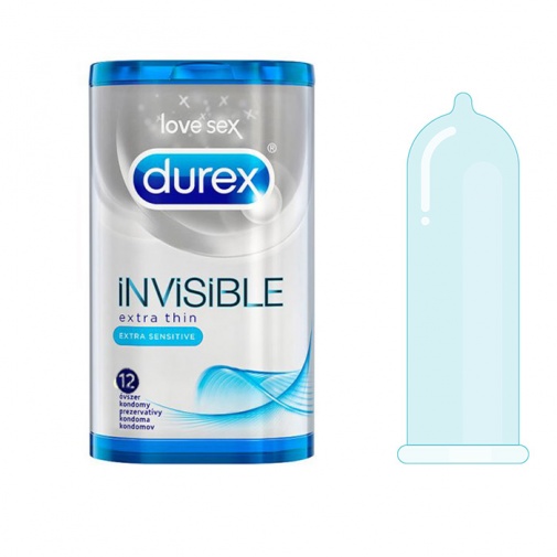 Durex Invisible Extra tenské, extra citlivé - 12 ks balenie