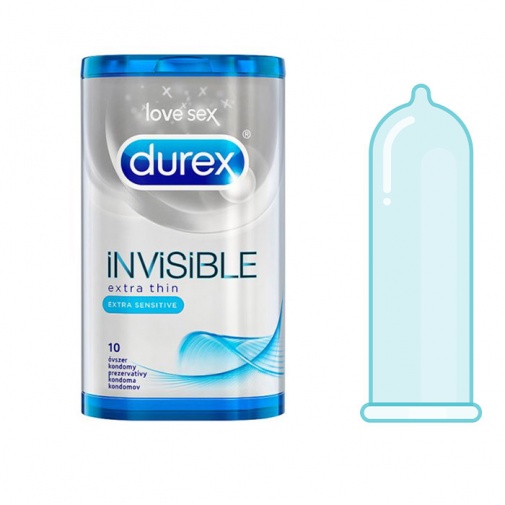 Durex Invisible Extra tenské, extra citlivé - 10 ks balenie