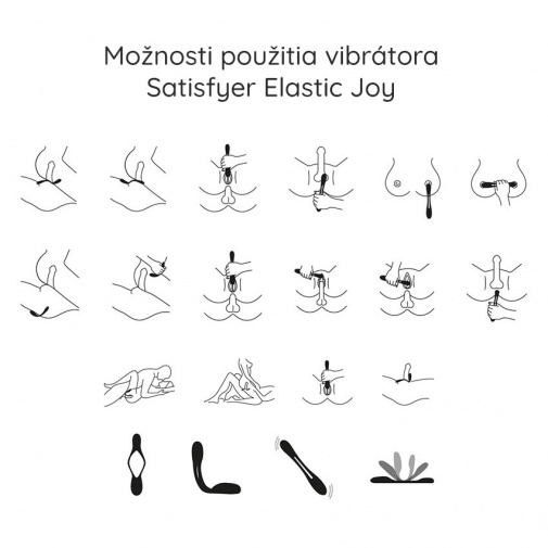 Vibrátor Elastic Joy je mimoriadne ohybný a  je možné ho používať vo viac ako 14 polohách. 