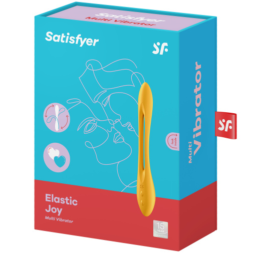 Balenie Satisfyer Elastic Joy v ktorom nájdete okrem vibrátora aj nabíjací kábel a manuál. 