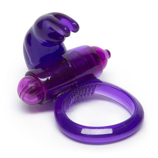Vibračný erekčný krúžok so zajačikom na stimuláciu klitorisu vo fialovom prevedení.