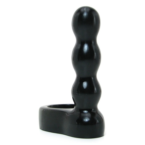 Silikónový erekčný krúžok na oddialenie ejakulácie s análnym kolíkom pre dvojitú penetráciu.