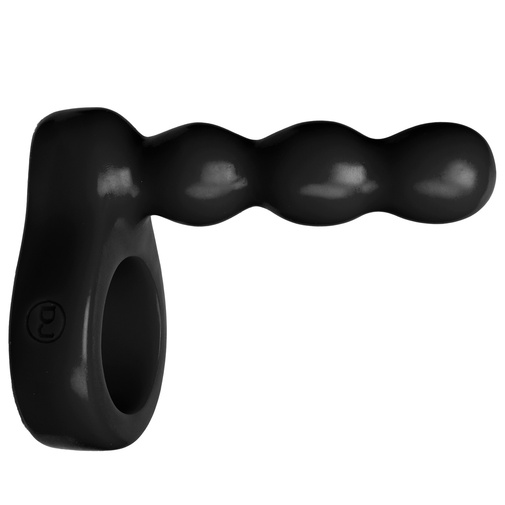 Silikónový erekčný krúžok s análnym kolíkom v jednom pre dvojitú penetráciu.