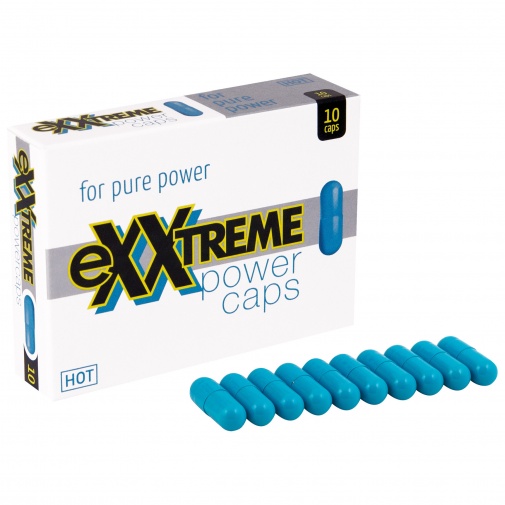 Modrá tableta eXXtreme Power Caps pre extrémne zvýšenie libida v balení po 10 kapsúl.