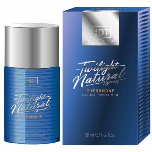Feromóny HOT Twilight Naturals pre mužov v 50 ml modro striebornom balení 