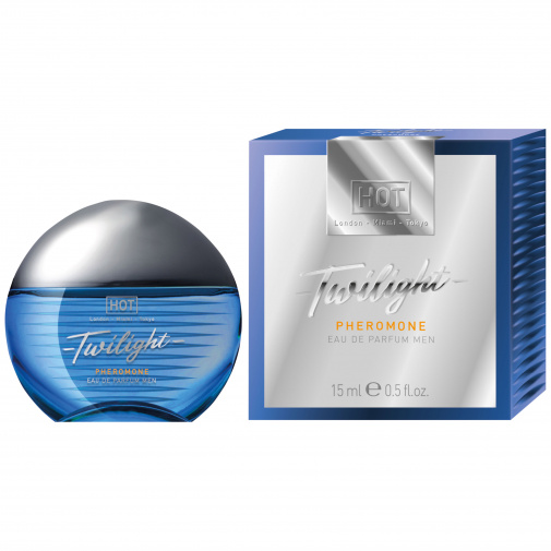 Flakón feromónovej voňavky pre ženy so zmyselnou, vzrušujúcou vôňu Hot Twilight Pheromone Parfum Men.