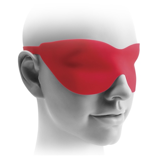 Červená maska na oči vyrobená zo silikónu so zapínaním v záhlaví hlavy 