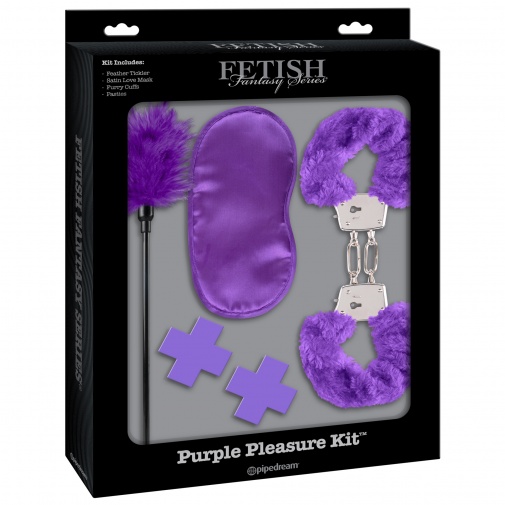 Fialová BDSM sada erotických pomôcok pre začiatočníkov Purple Pleasure Kit Pipedream.