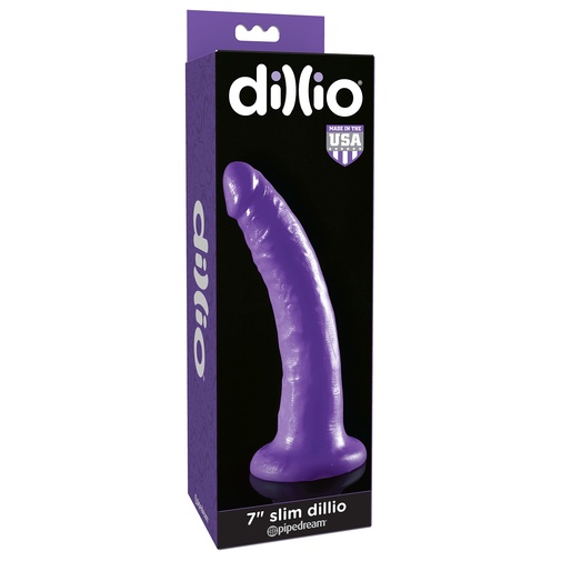 V balení dildo značky Dillio fialovej farby v tvare penisu s prísavkou.