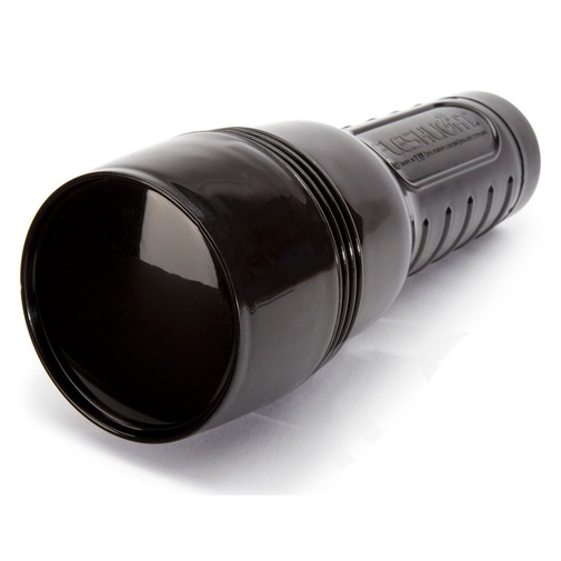 Realistický masturbátor v čiernej tube v tvare baterky.