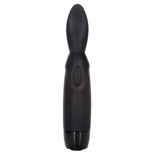 Čierna silikónová erotická pomôcka so špičkou v tvare jazyka na imitáciu orálneho sexu a dráždenie erotogénnych zón u ženy aj muža.