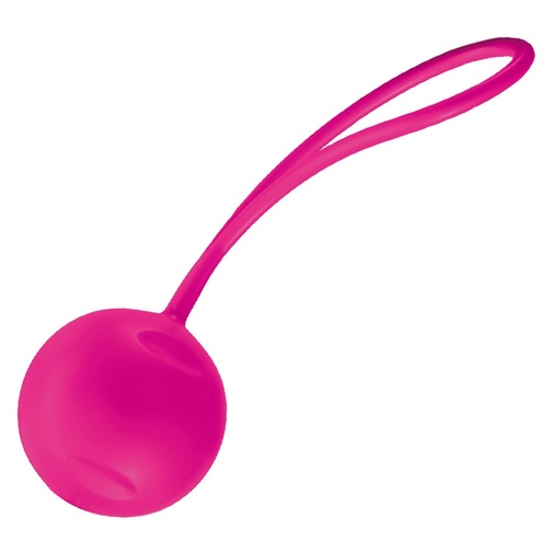Ružová silikónová venušina guličky Joyball Single na posilnenie panvového dna so šnúrkou