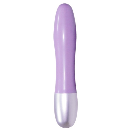 Pevný hladký mini vibrátor vo fialovo šedej farbe so silnou jednostupňovou vibráciou na vaginálnu a análu penetráciu