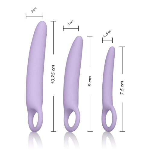 Set 3 silikónových dilátorov Alena v rôznych veľkostiach pre ženy trpiace vaginizmom. 