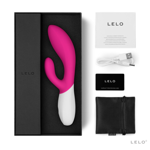 Nabíjateľný ružovo-biely silikónový vibrátor Lelo Ina Wave stimuluje bod G a klitoris.
